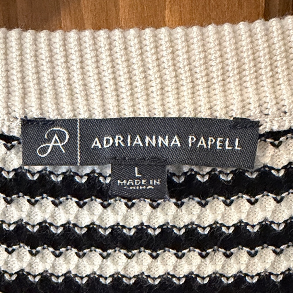Adrianna Papell Black and Cream Knit Top/Vest - Picture 2 of 7